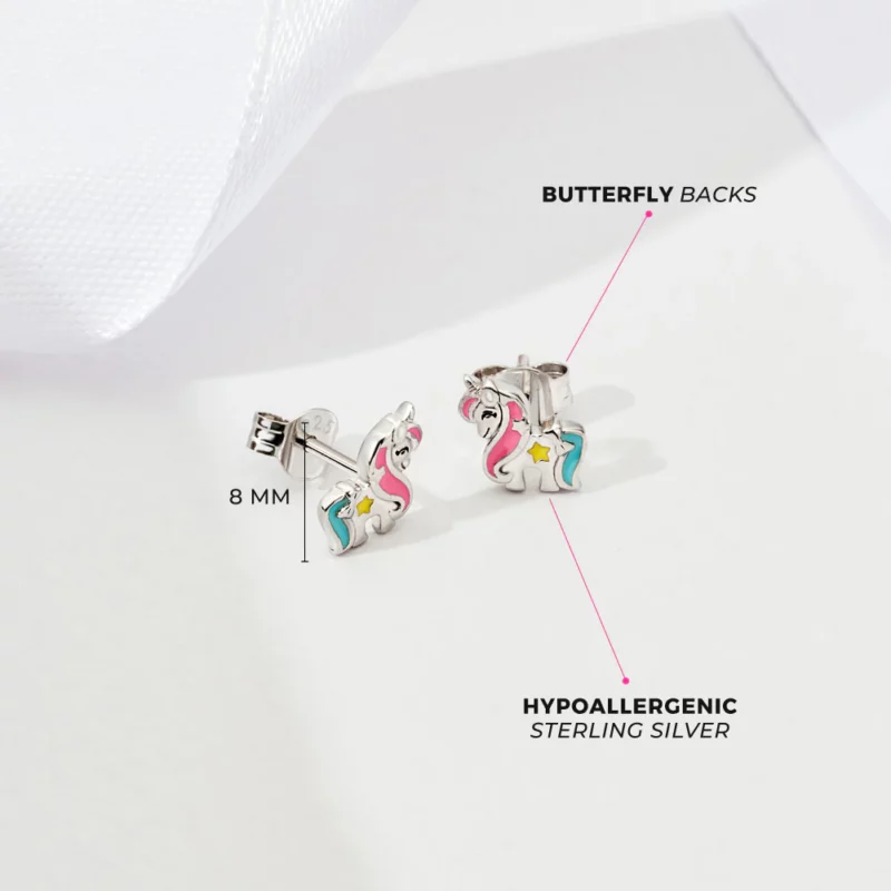 Boucle d'oreille licorne 3-10ans, argent 925 – Image 2