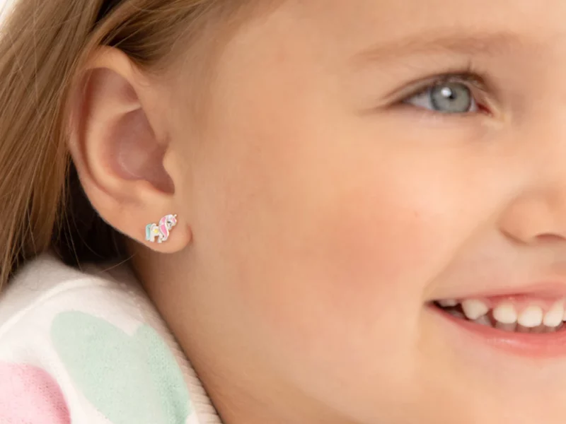 Boucle d'oreille licorne 3-10ans, argent 925