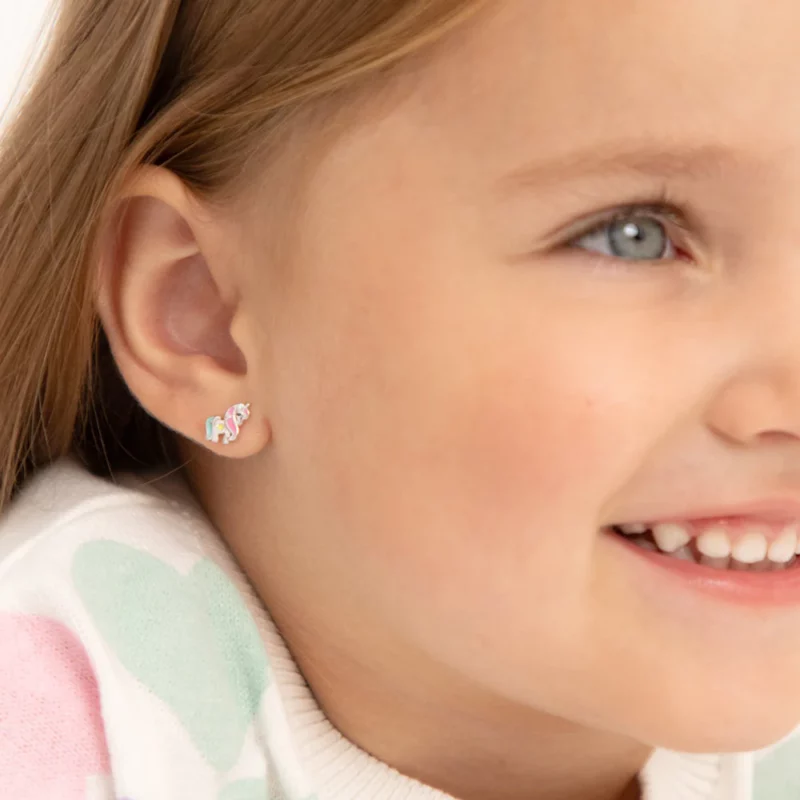 Boucle d'oreille licorne 3-10ans, argent 925
