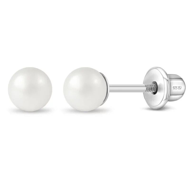 Boucle d'oreille 0-10 ans, argent 925, perle 4mm – Image 3