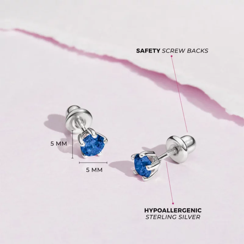 Boucle d'oreille 0-10 ans, argent 925, pierres de naissance – Image 2