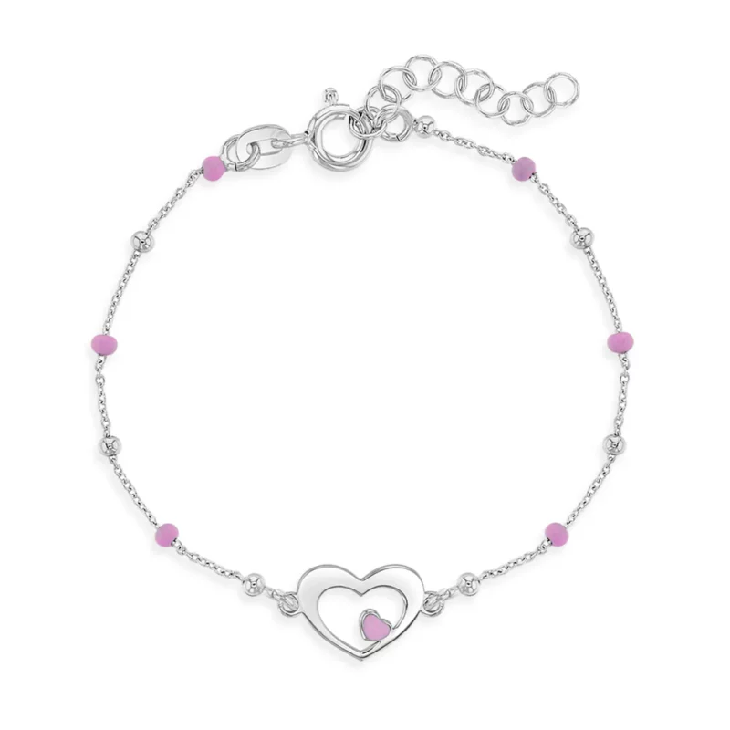 Bracelet cœur 3-10ans, argent 925 et perles – Image 4