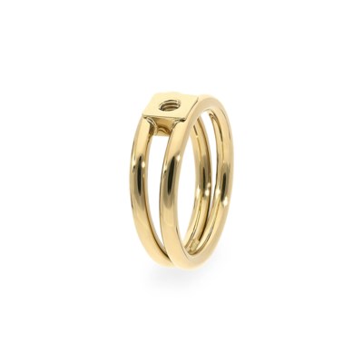Bague QUDO, acier inoxydable or