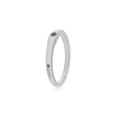 Bague QUDO, acier inoxydable argent