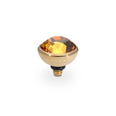 Qudo, pierre Swarovski ambre, 10mm