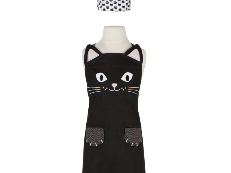 Tablier et chapeau de chef chat pour enfant