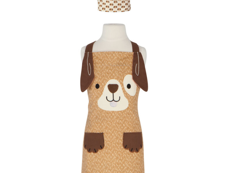 Tablier et chapeau de chef chien pour enfant