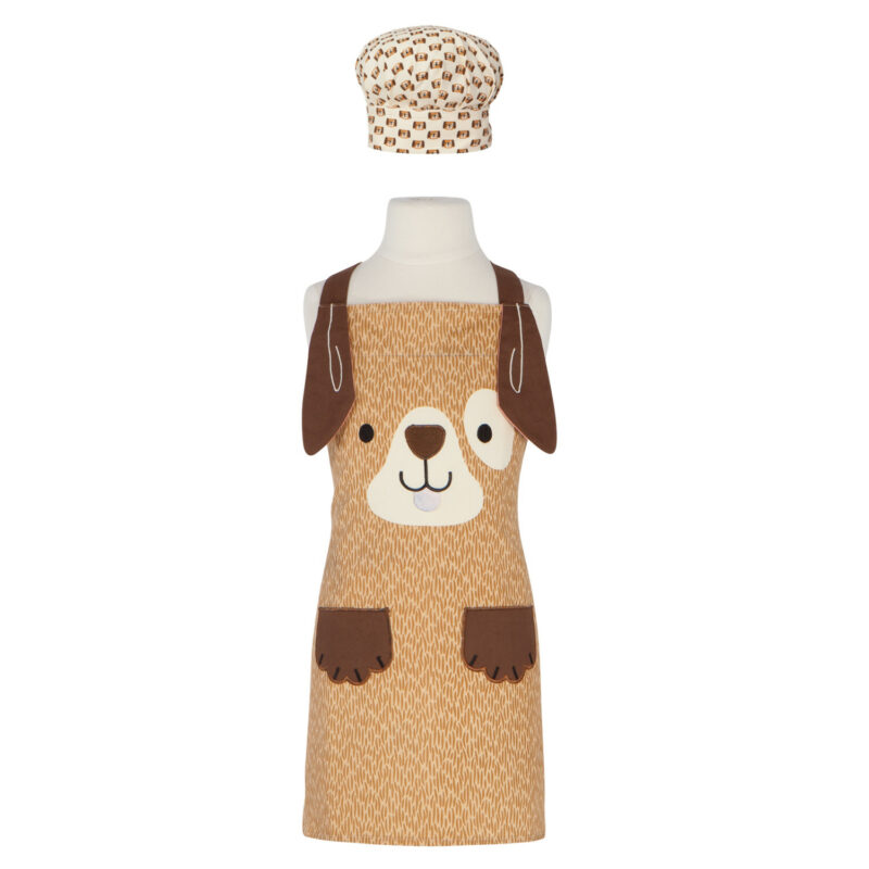 Tablier et chapeau de chef chien pour enfant